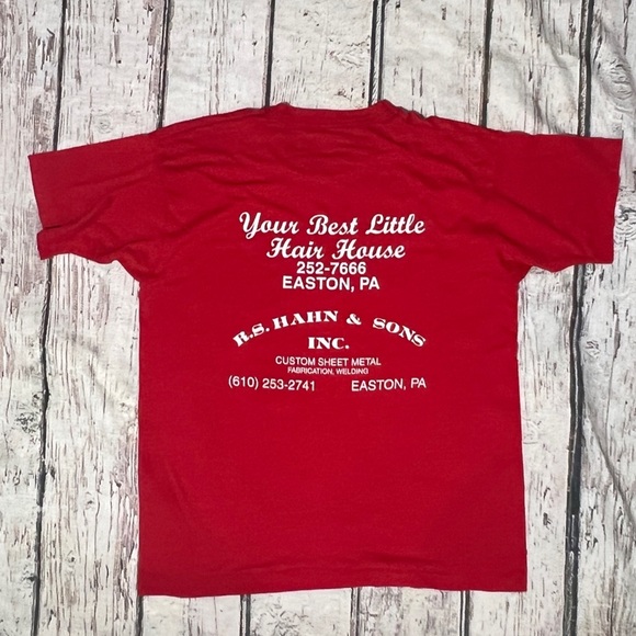 Vintage Single Stitch Easton Pennsylvania Red Short Sleeve Tshirt - Picture 2 of 6